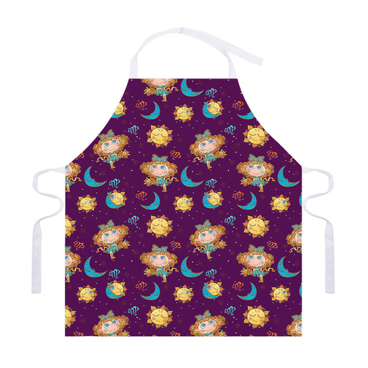 Cute Cartoon Virgo Pattern Print Adjustable Apron
