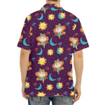 Cute Cartoon Virgo Pattern Print Aloha Shirt