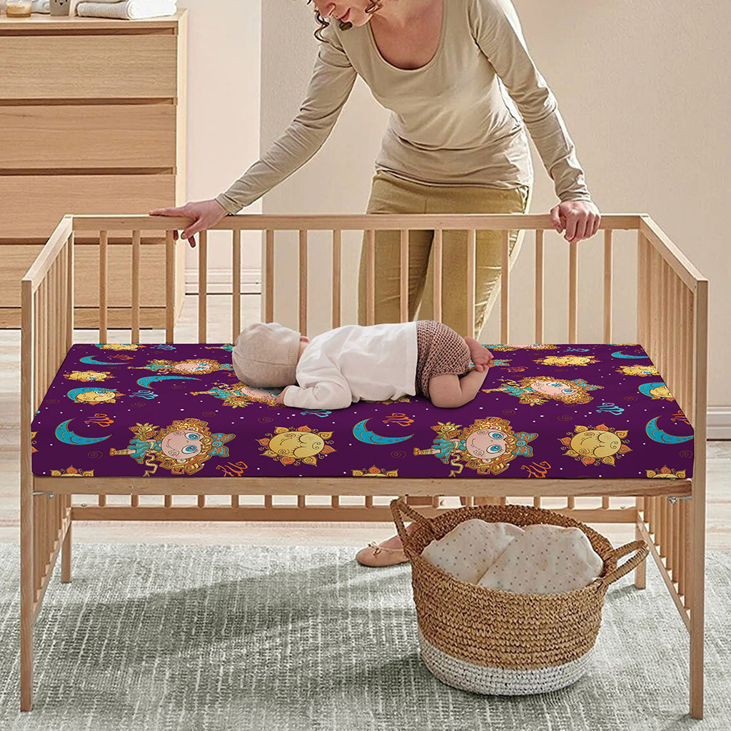 Cute Cartoon Virgo Pattern Print Baby Crib Sheet
