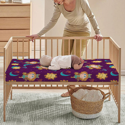Cute Cartoon Virgo Pattern Print Baby Crib Sheet