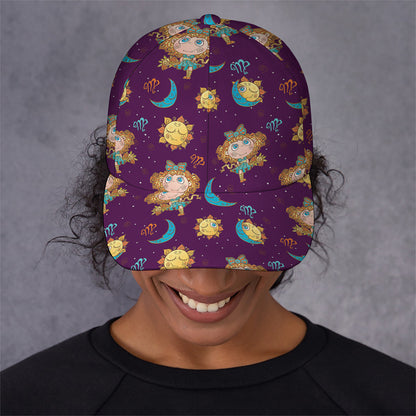 Cute Cartoon Virgo Pattern Print Baseball Cap