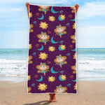 Cute Cartoon Virgo Pattern Print Beach Towel