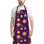 Cute Cartoon Virgo Pattern Print Bib Apron With Pocket