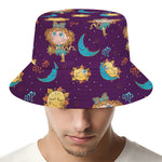 Cute Cartoon Virgo Pattern Print Bucket Hat