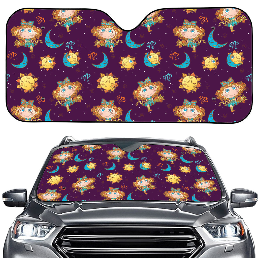 Cute Cartoon Virgo Pattern Print Car Windshield Sun Shade