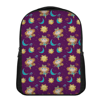 Cute Cartoon Virgo Pattern Print Casual Backpack