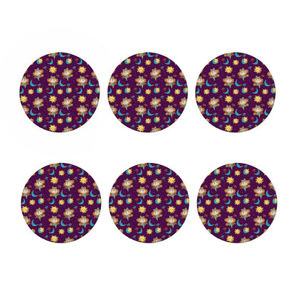 Cute Cartoon Virgo Pattern Print Coaster Set