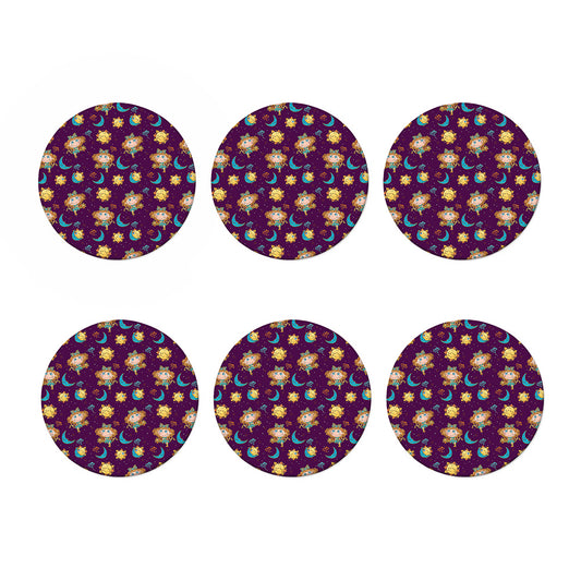 Cute Cartoon Virgo Pattern Print Coaster Set