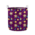 Cute Cartoon Virgo Pattern Print Collapsible Laundry Basket