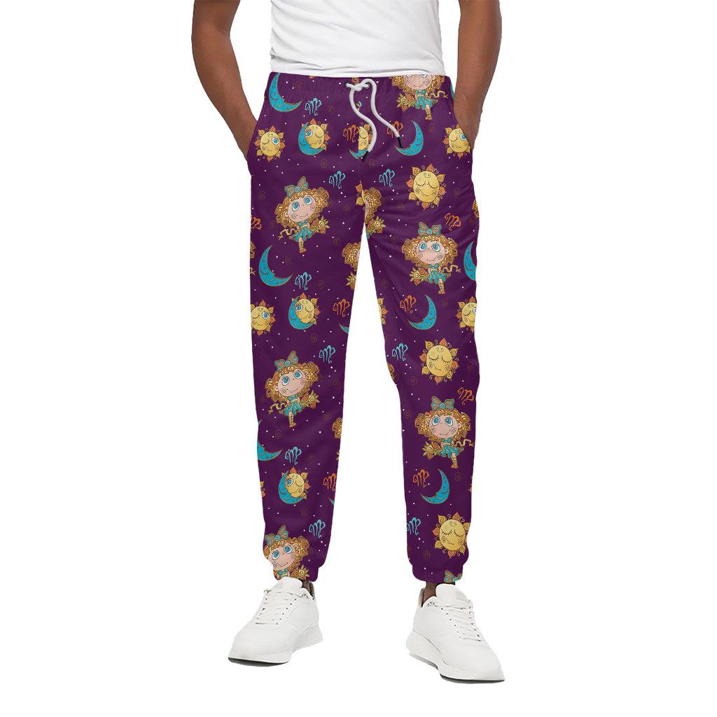 Cute Cartoon Virgo Pattern Print Cotton Pants
