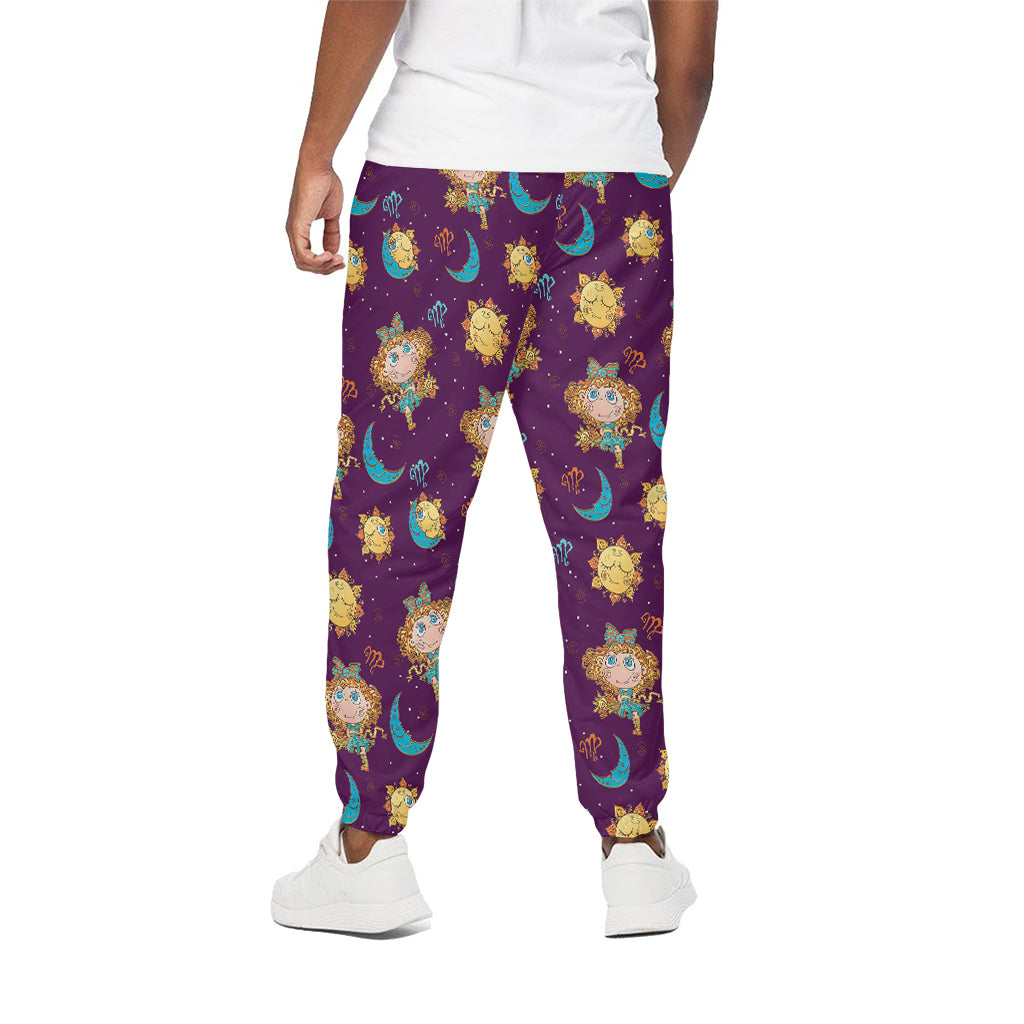 Cute Cartoon Virgo Pattern Print Cotton Pants