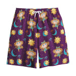 Cute Cartoon Virgo Pattern Print Cotton Shorts