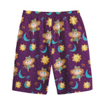 Cute Cartoon Virgo Pattern Print Cotton Shorts