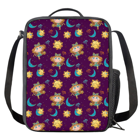 Cute Cartoon Virgo Pattern Print Crossbody Lunch Bag