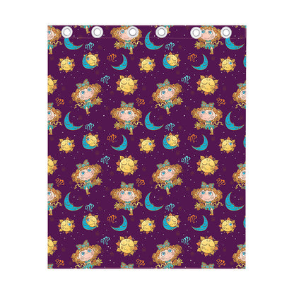 Cute Cartoon Virgo Pattern Print Curtain
