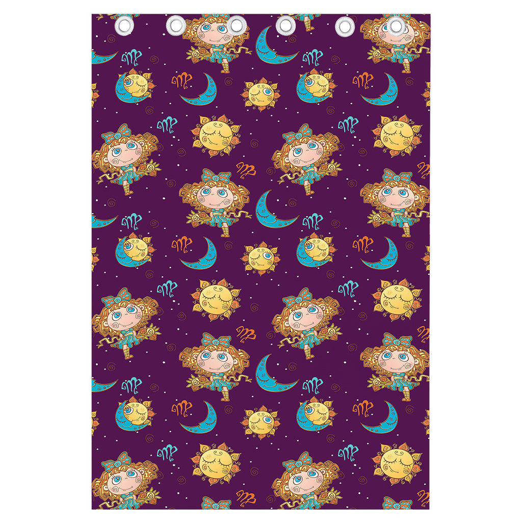 Cute Cartoon Virgo Pattern Print Curtain