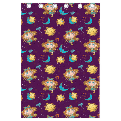 Cute Cartoon Virgo Pattern Print Curtain