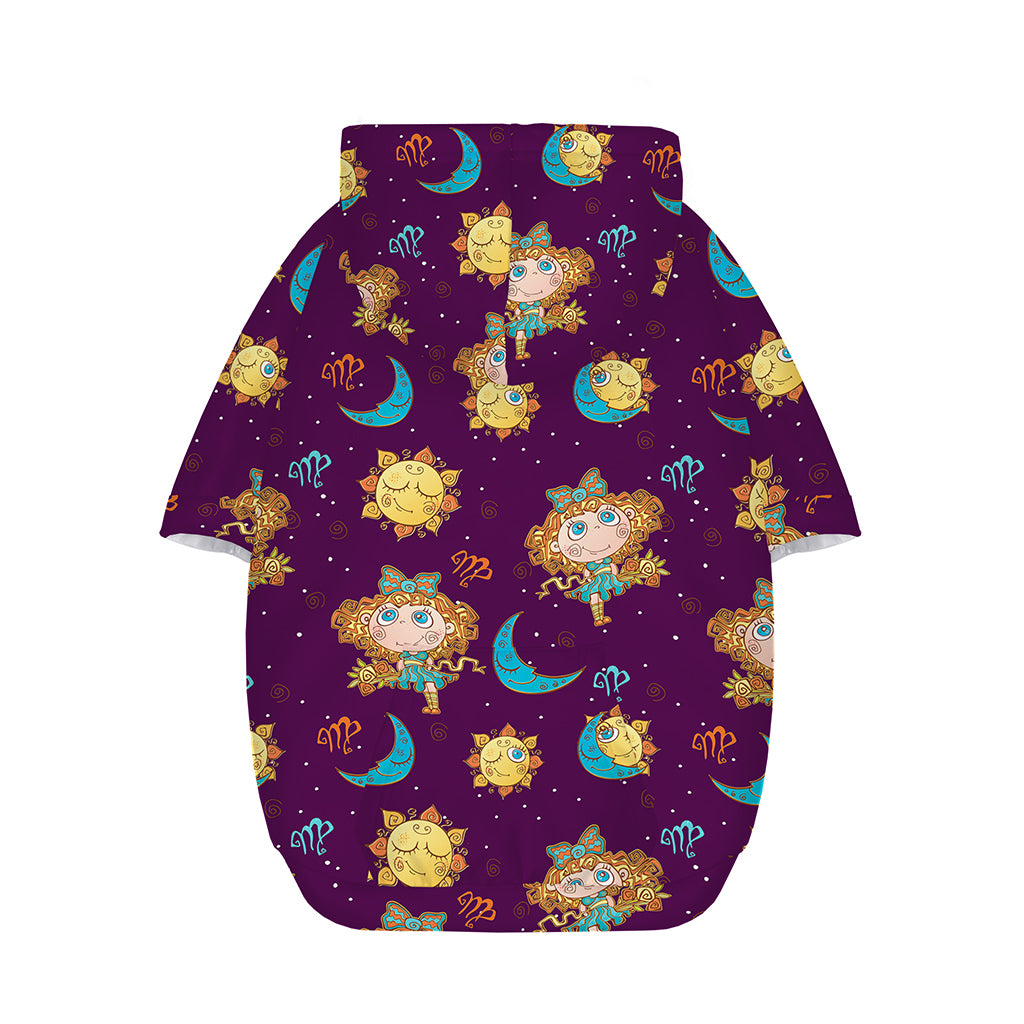 Cute Cartoon Virgo Pattern Print Dog Zip Up Hoodie