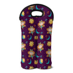 Cute Cartoon Virgo Pattern Print Double Neoprene Wine Tote