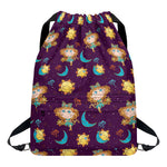 Cute Cartoon Virgo Pattern Print Drawstring Backpack
