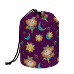 Cute Cartoon Virgo Pattern Print Drawstring Makeup Bag