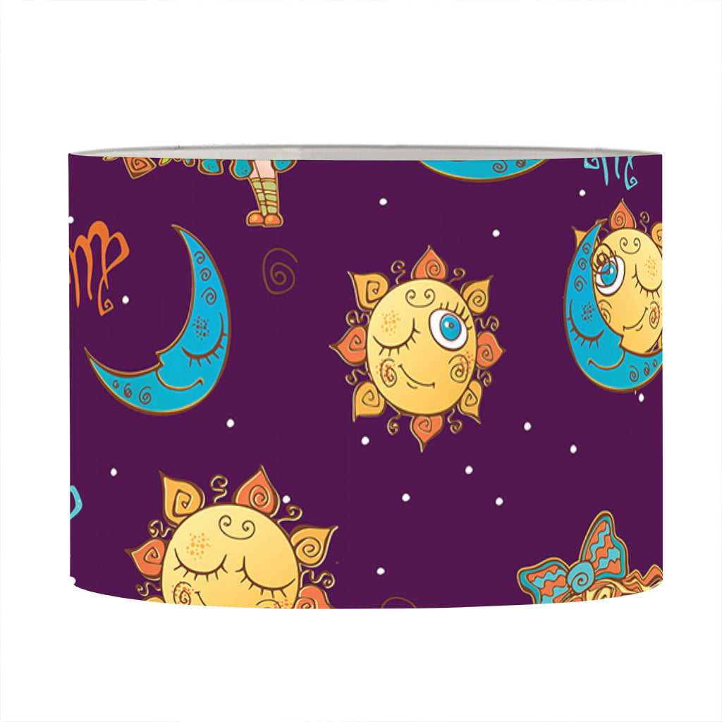 Cute Cartoon Virgo Pattern Print Drum Lamp Shade