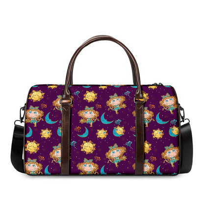Cute Cartoon Virgo Pattern Print Duffle Bag