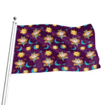 Cute Cartoon Virgo Pattern Print Flag