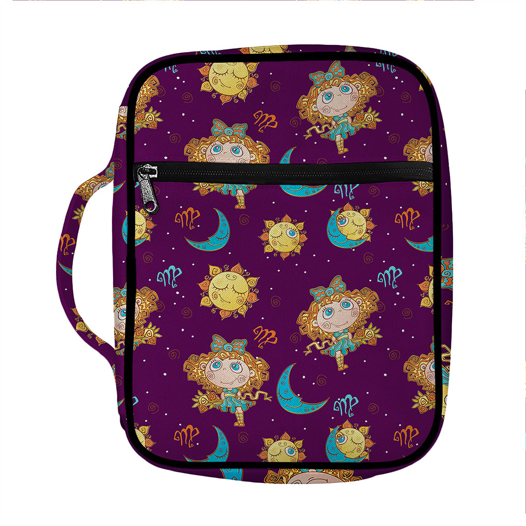 Cute Cartoon Virgo Pattern Print Front Pocket Bible Bag