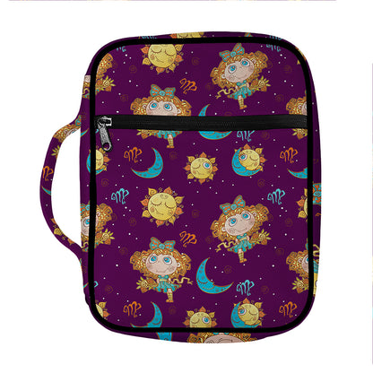 Cute Cartoon Virgo Pattern Print Front Pocket Bible Bag