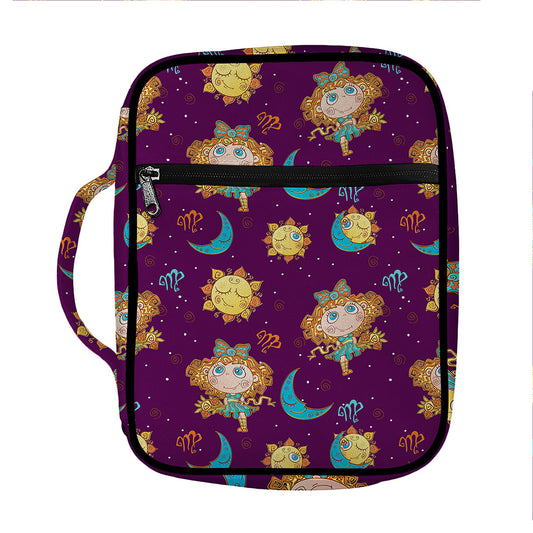 Cute Cartoon Virgo Pattern Print Front Pocket Bible Bag