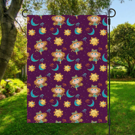 Cute Cartoon Virgo Pattern Print Garden Flag