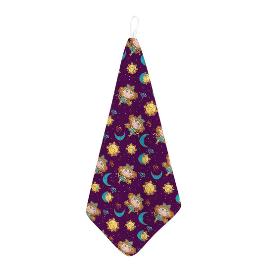 Cute Cartoon Virgo Pattern Print Hand Towel