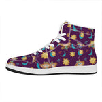 Cute Cartoon Virgo Pattern Print High Top Leather Sneakers