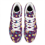 Cute Cartoon Virgo Pattern Print High Top Leather Sneakers