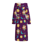 Cute Cartoon Virgo Pattern Print Hooded Bathrobe