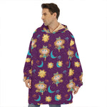 Cute Cartoon Virgo Pattern Print Hoodie Blanket