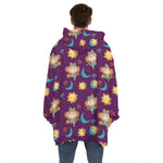 Cute Cartoon Virgo Pattern Print Hoodie Blanket