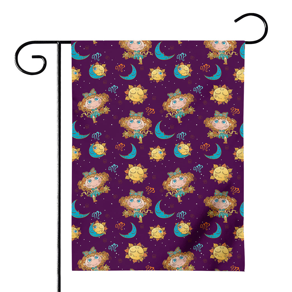 Cute Cartoon Virgo Pattern Print House Flag