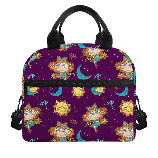 Cute Cartoon Virgo Pattern Print Insulated Lunch Bag