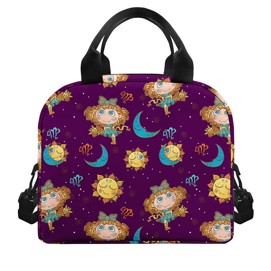 Cute Cartoon Virgo Pattern Print Insulated Lunch Bag