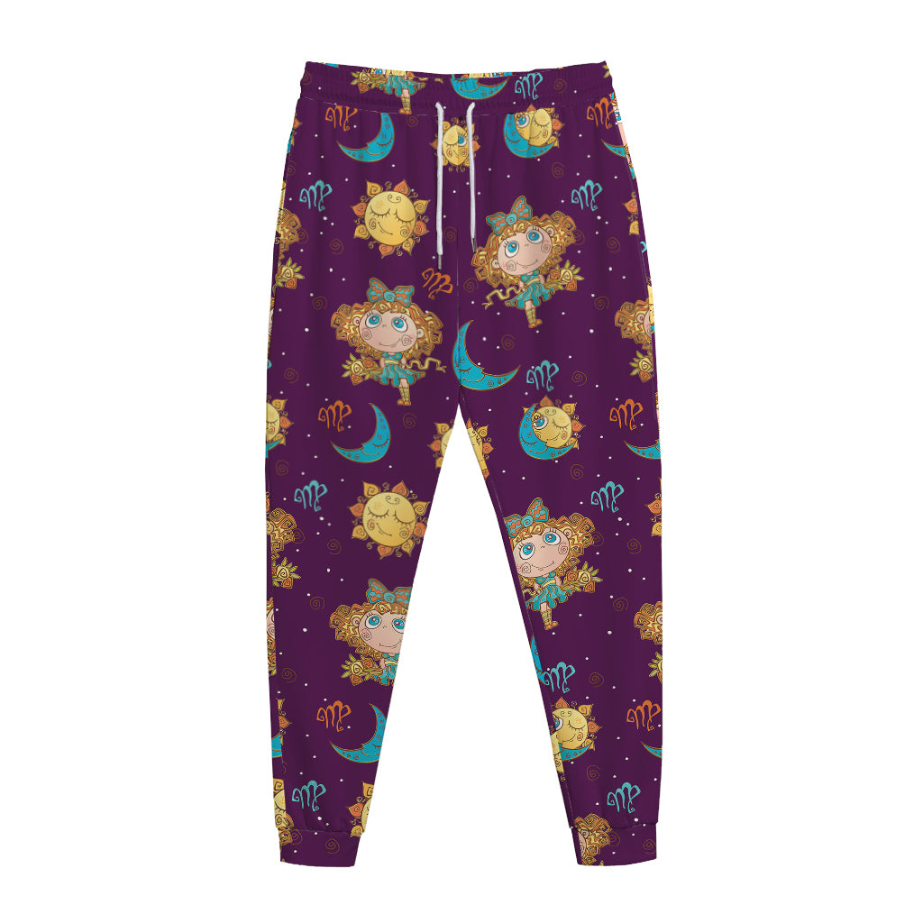 Cute Cartoon Virgo Pattern Print Jogger Pants