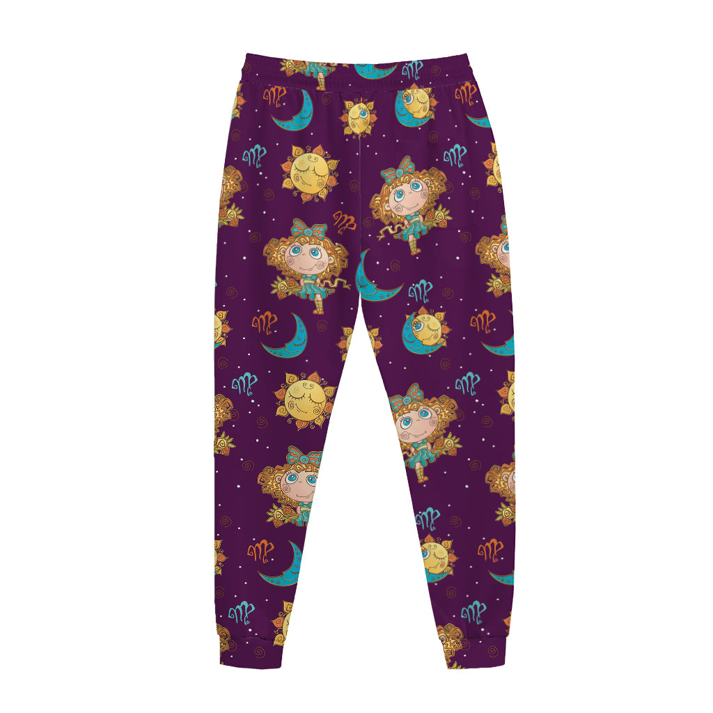 Cute Cartoon Virgo Pattern Print Jogger Pants