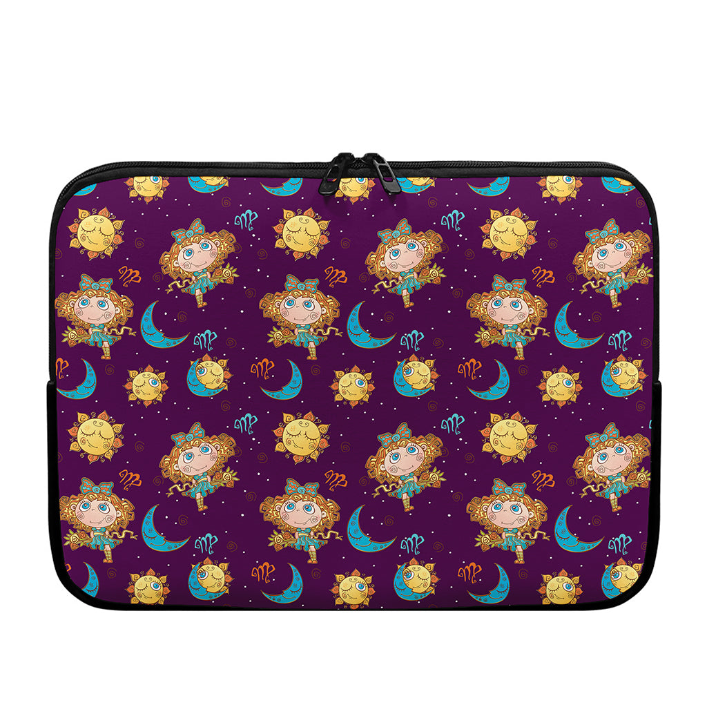 Cute Cartoon Virgo Pattern Print Laptop Sleeve