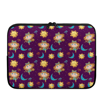 Cute Cartoon Virgo Pattern Print Laptop Sleeve