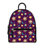 Cute Cartoon Virgo Pattern Print Leather Backpack