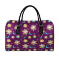 Cute Cartoon Virgo Pattern Print Leather Duffel Bag