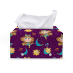 Cute Cartoon Virgo Pattern Print Leather Tissue Box Cover