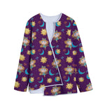 Cute Cartoon Virgo Pattern Print Long Sleeve Short Coat