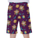 Cute Cartoon Virgo Pattern Print Men's Beach Shorts